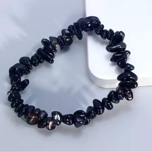 Obsidian, gemstone, hand beaded chakra bracelet